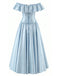 [Pre-Sale] Light Blue Grey 1950s Ruffle Dress 2
