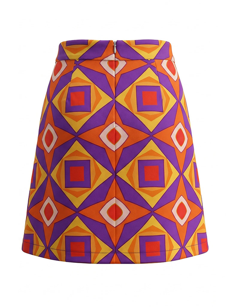[Pre-Sale] Multicolor 1960s Vintage Retro Skirt 3