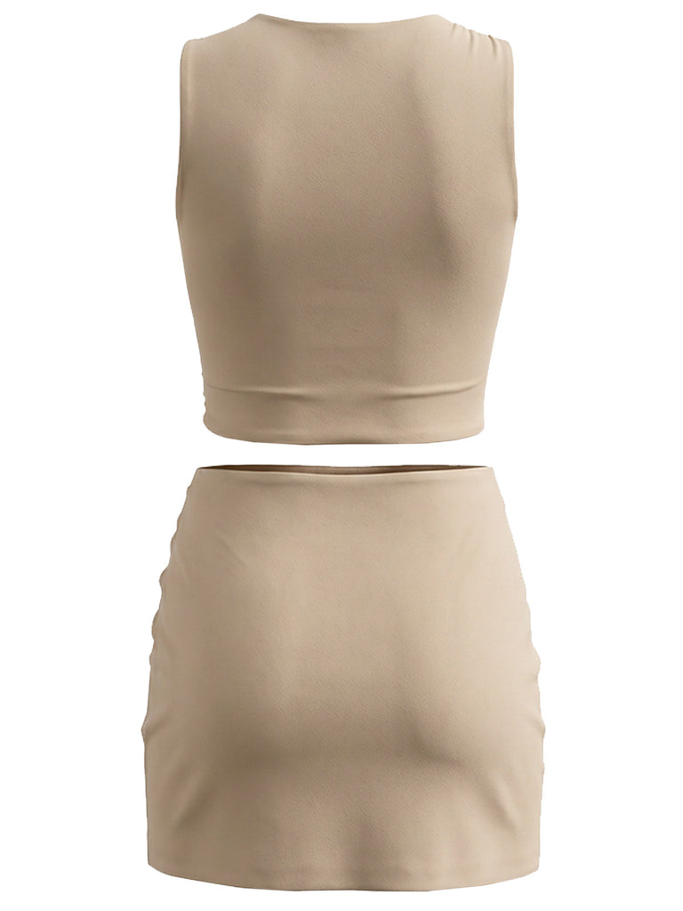 [Pre-Sale] Beige 1980s Vintage Retro Skirt 2