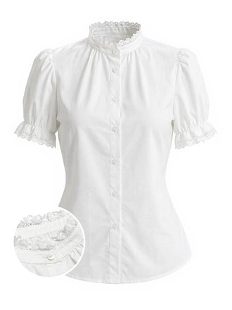 [Pre-Sale] White 1950s Lace Blouse