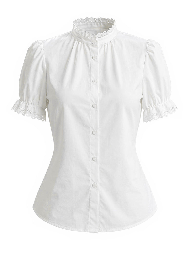 [Pre-Sale] White 1950s Lace Blouse 2