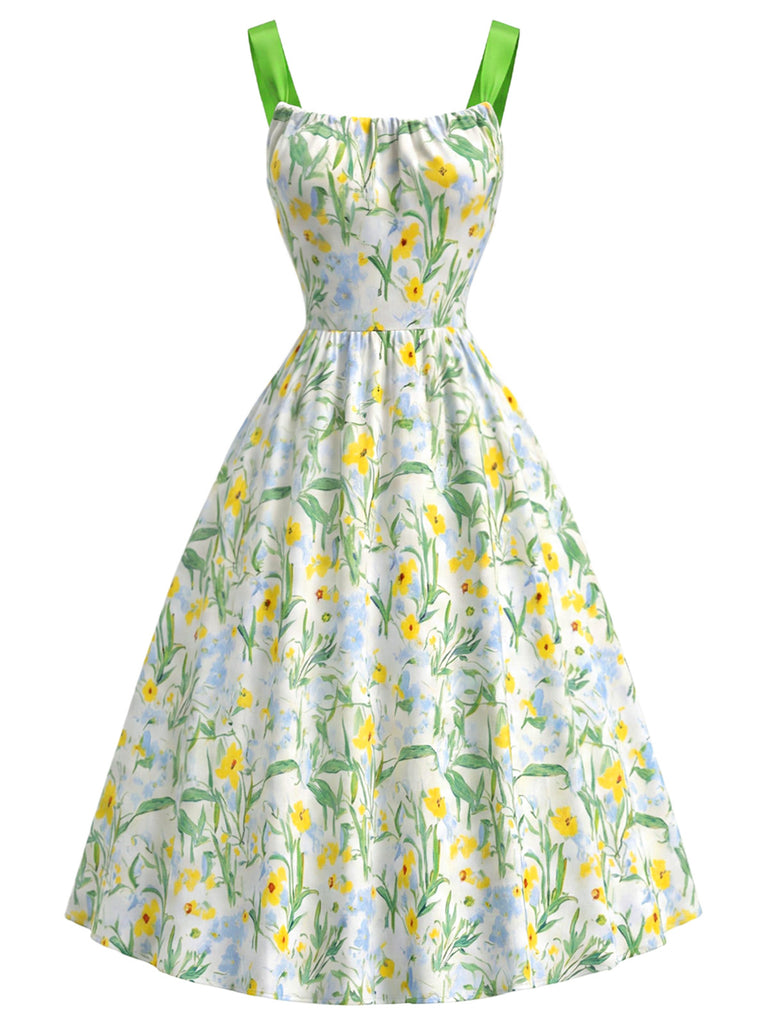 [Pre-Sale] Chartreuse 1950s Satin Dress 3