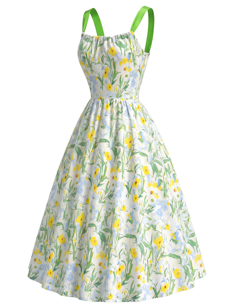 [Pre-Sale] Chartreuse 1950s Satin Dress 4
