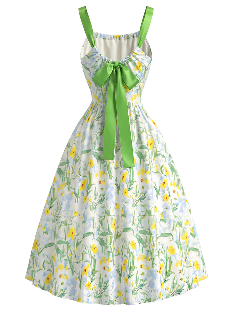 [Pre-Sale] Chartreuse 1950s Satin Dress 5