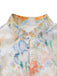 White 1940s Floral Print Long Sleeve Button Belted Dress