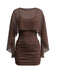Dark Coffee 1960s Mesh Dress 3