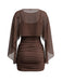 Dark Coffee 1960s Mesh Dress 4