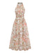 Green Yellow 1940s Floral Dress 2