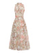 Green Yellow 1940s Floral Dress 4