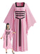 Pink 1980s Gothic Square Neck Batwing Sleeve Tie Dress
