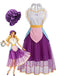 Purple 1950s Heart Apron Teapot Cosplay Mesh Dress