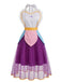 Purple 1950s Heart Apron Teapot Cosplay Mesh Dress