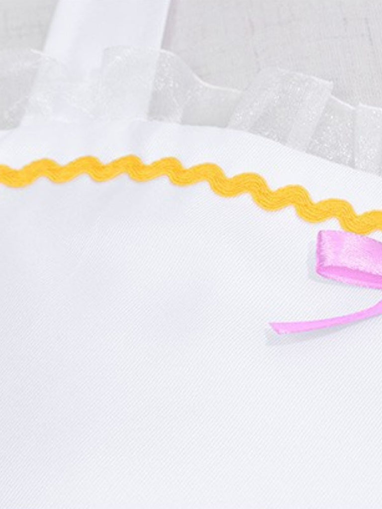 Purple 1950s Heart Apron Teapot Cosplay Mesh Dress