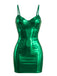 1960s Iridescent Metallic Spaghetti Strap Mini Dress