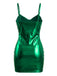 1960s Iridescent Metallic Spaghetti Strap Mini Dress