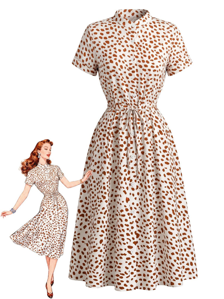 1940s Polka Dot Vintage Classic Dress
