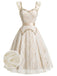 [Pre-Sale] Apricot 1970s Floral Lace Ruffle Dress