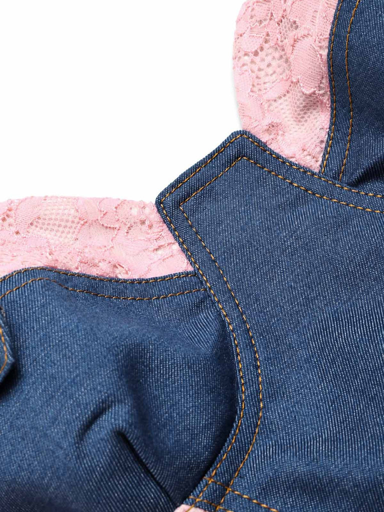 [Pre-Sale] Blue 1950s Lace Denim Top 5