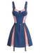 [Pre-Sale] Blue 1950s Denim Lace Corset Top & Chain Mini Skirt