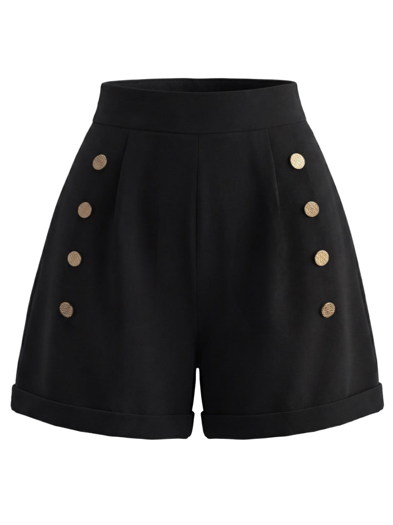 [Pre-Sale] Black 1950s Ruffle Shorts 6