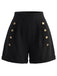 [Pre-Sale] 2PCS 1950s Button Off-Shoulder Ruffle Crop Top & Shorts