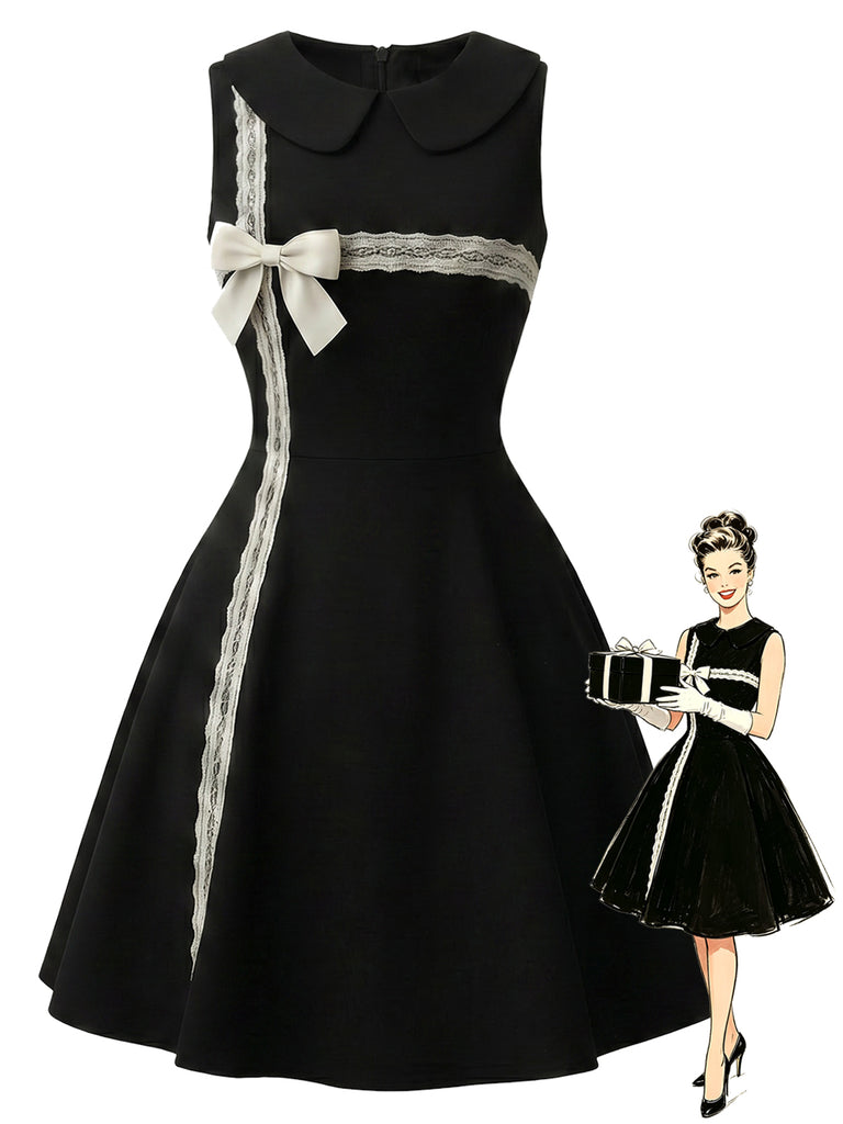 黑白拼色 1960s Dress 1