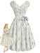 [Pre-Sale] Chartreuse 1940s Striped Vintage Classic Dress