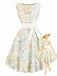 [Pre-Sale] Chartreuse 1950s Floral Bow Vintage Dress