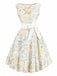 [Pre-Sale] Chartreuse 1950s Floral Bow Vintage Dress 2