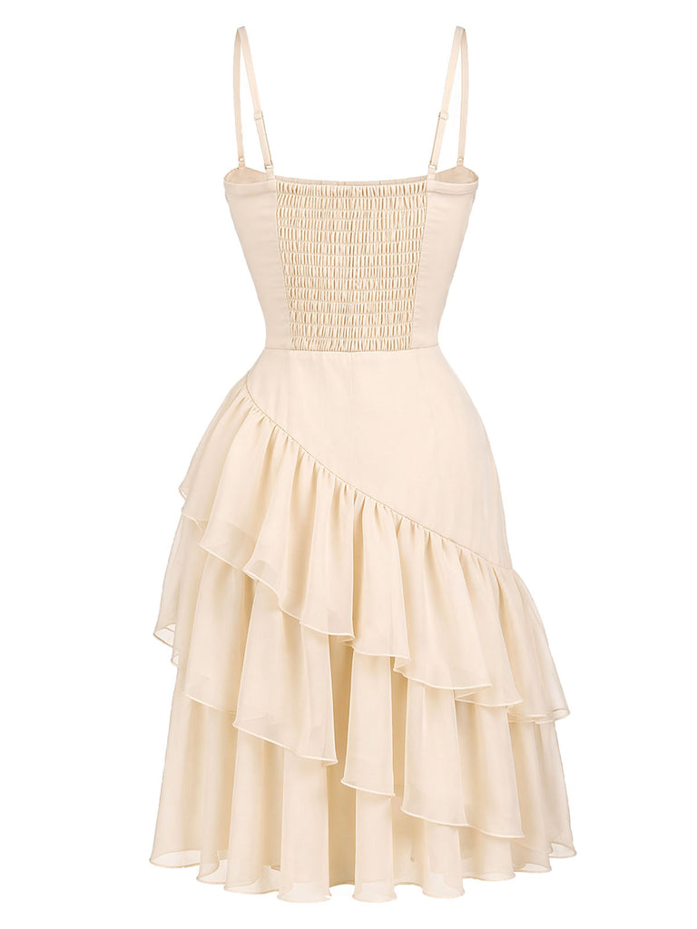 Beige 1930s Halter Dress 3