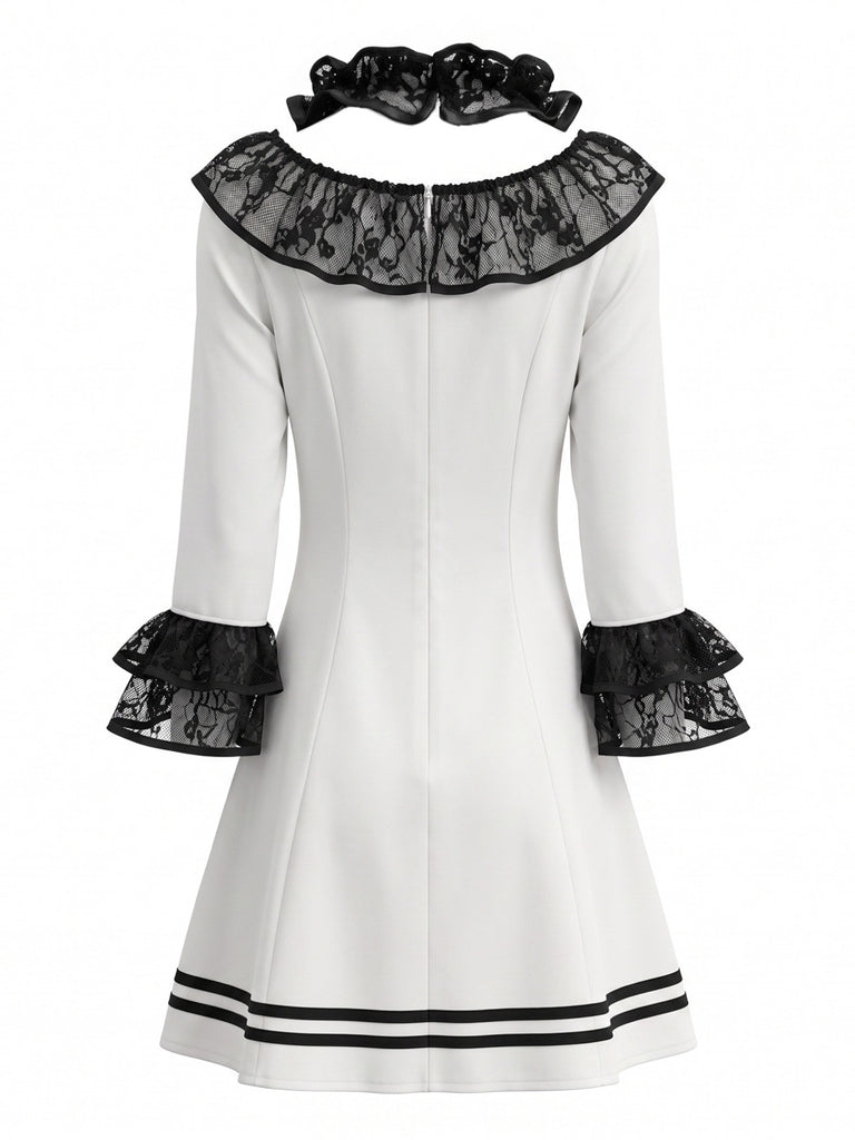 Black White 1940s Vintage Dress 2