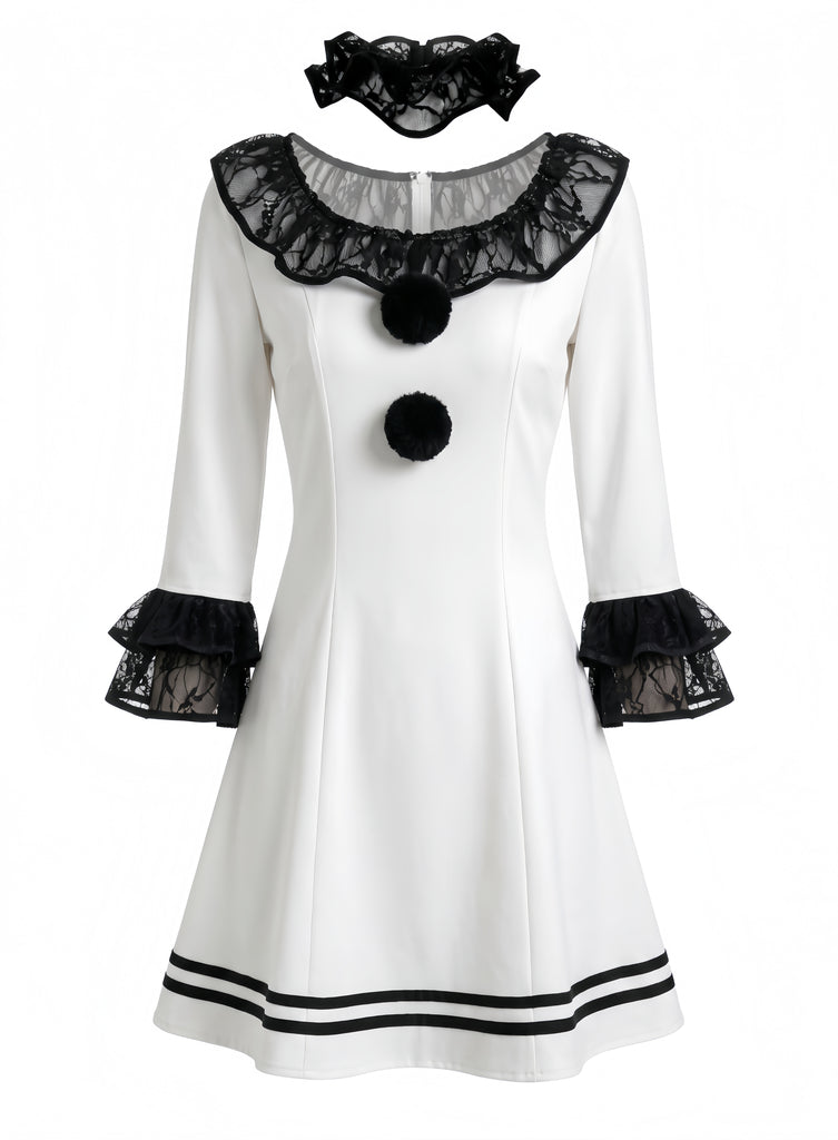 Black White 1940s Vintage Dress 3