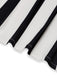 Black White 1970s Floral Striped Dress 5