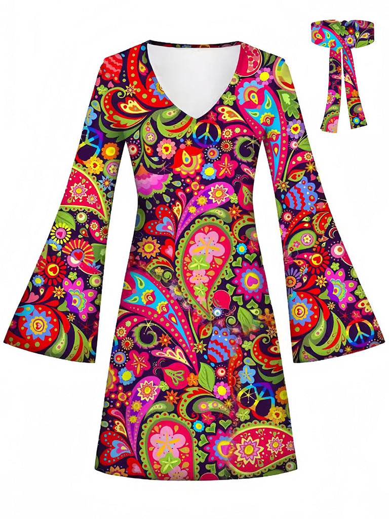1980s Floral Dress