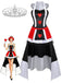 2PCS Black 1930s Red Queen Heart Cosplay Costume Set