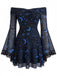 Blue 1970s Floral Dress