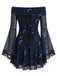 Blue 1970s Floral Dress 2