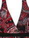 Red 1950s V Neck Vintage Dress 4