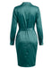 1960s Satin Ruched Tie Waist Shirt Dress