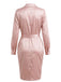 1960s Satin Ruched Tie Waist Shirt Dress
