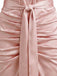 1960s Satin Ruched Tie Waist Shirt Dress