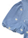 Blue 1950s Floral V Neck Dress 4