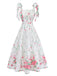 White 1950s Floral Dress