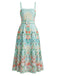 Ice Green 1950s Floral Belted Top