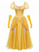 Yellow 1970s Square Neck Dress