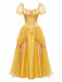 Yellow 1970s Square Neck Dress 2