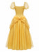 Yellow 1970s Square Neck Dress 3