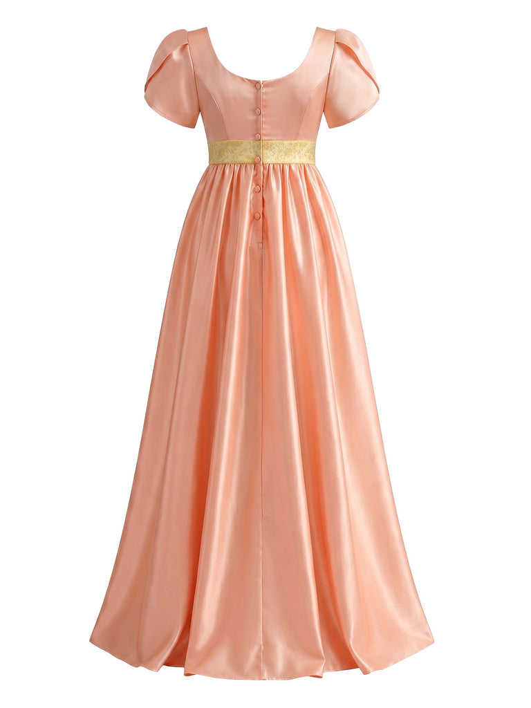 Ice Green 1920s Floral Satin Patchwork Dress 4
