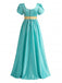 Ice Green 1920s Floral Satin Patchwork Dress 9