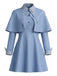Blue 1950s Witch Cosplay Dress Cape Hat Costume Set